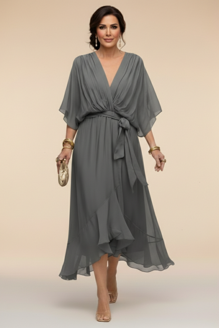 Rhea | Elegancka sukienka z dekoltem w serek