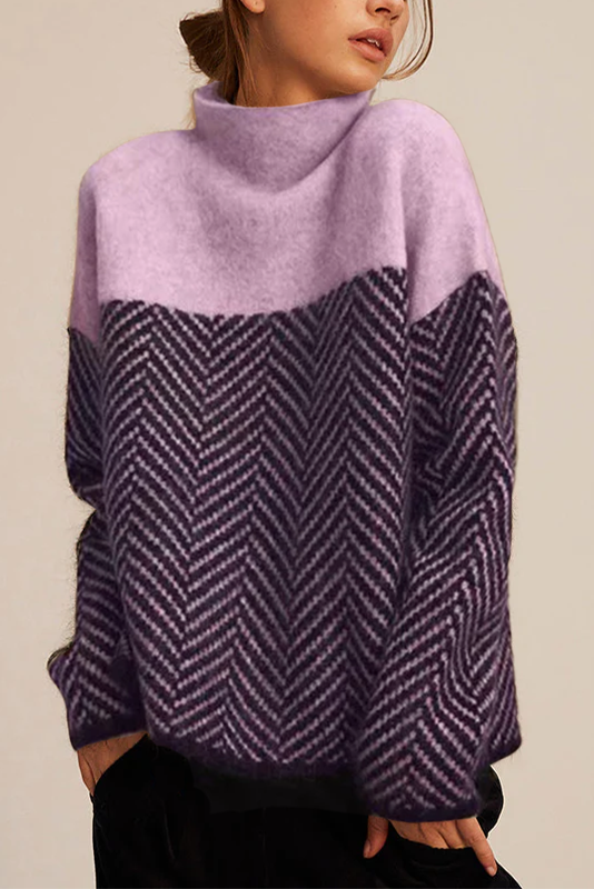 Elowen ™ | Dwukolorowy sweter z golfem