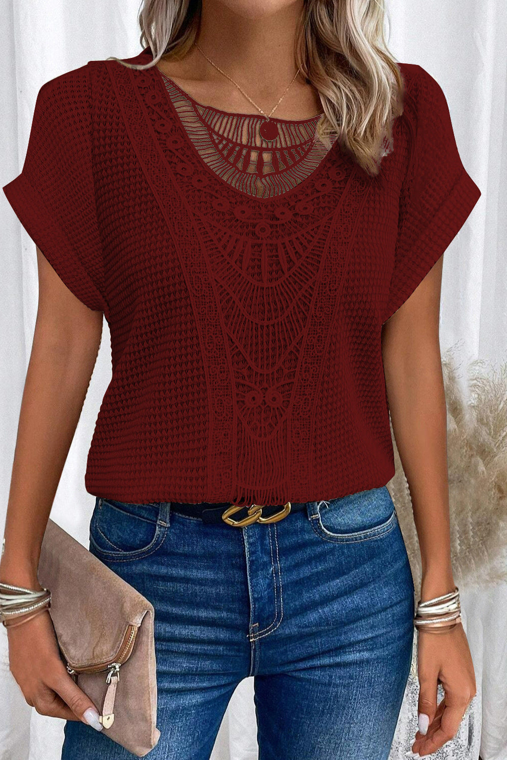 Nadine | Top z koronkowymi detalami w stylu vintage