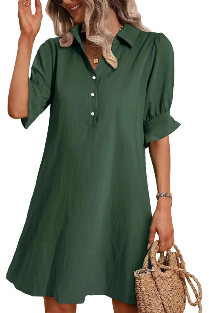Elodie™ - Casual Button Down Shirt Dress