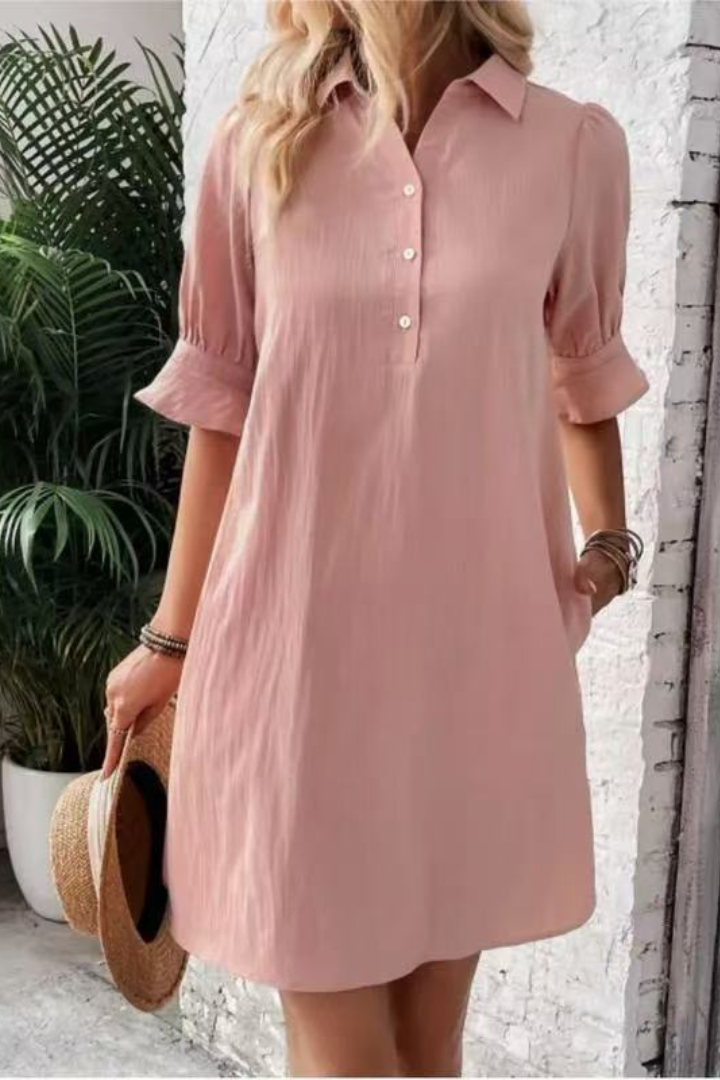 Elodie™ - Casual Button Down Shirt Dress