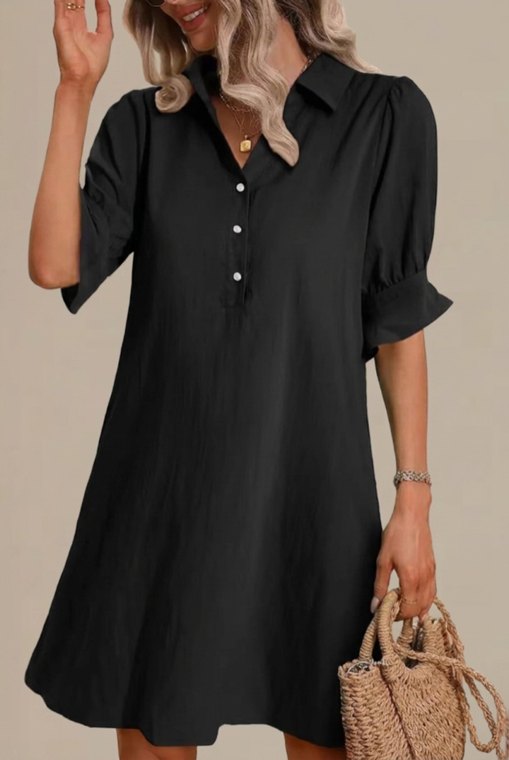 Elodie™ - Casual Button Down Shirt Dress