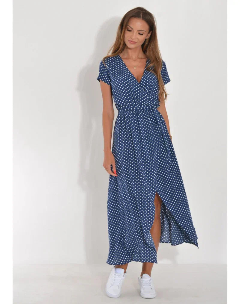 Ameline | Elegant V-neck dress with a shaping cut